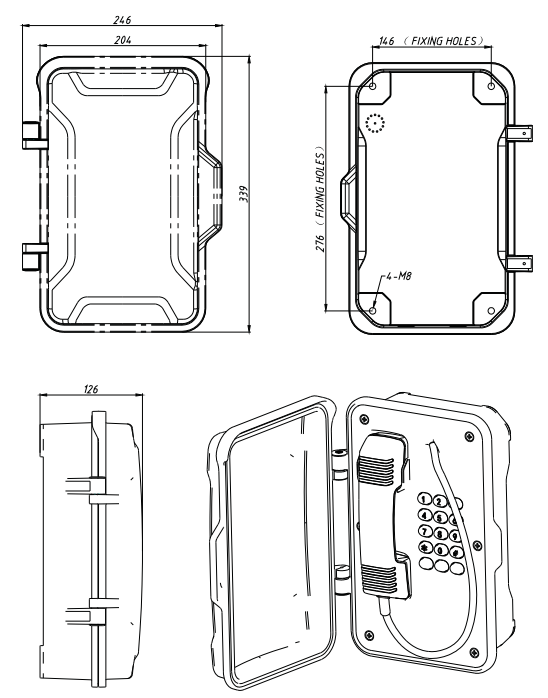 Ruwe Industriële Explosiebestendige Telefoon voor Gevaarlijke Gebieden/Krachtcentrale