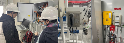 Het laatste nieuws van het bedrijf over Technische Ingenieur Debugging Telephone Set op Kraan in Haven